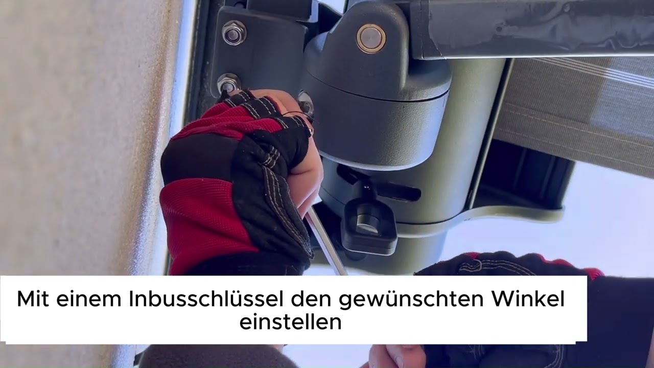 Halbkassettenmarkise Neigungswinkel einstellen