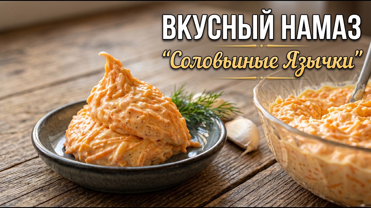 Вкусная намазка - соловьиные язычки. Очень простое и вкусное блюдо. Салат за 5 минут.