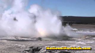 Clepsydra Geyser Eruption in Yellowstone Park -  Geysers