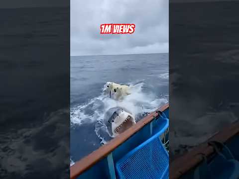 shark chased a polar bear right next to our boat! ๐ฑ๐ฆ๐ปโโ๏ธ #shorts