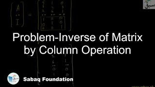 Problem-Inverse of Matrix by Column Operation