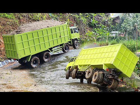 GAGAL NANJAK Dump Fuso 220 Ps Truk Hino 500 Truk Pasir Lewati Tanjakan VIRAL Truk OFROAD Rc Handmade