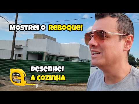 MOSTREI Parede rebocada + Fiz o Desenho dos Balcões da Cozinha! 😱🏠 | Obra da Minha Casa Parte #7