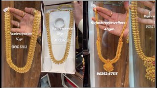 2023 Top 10 Jewellers kasu mala designs from 45 gms with weight/Latest Gold kasulaperu designs