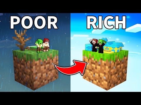 Mikey and JJ from POOR to RICH BLOCK in Minecraft! (Maizen)