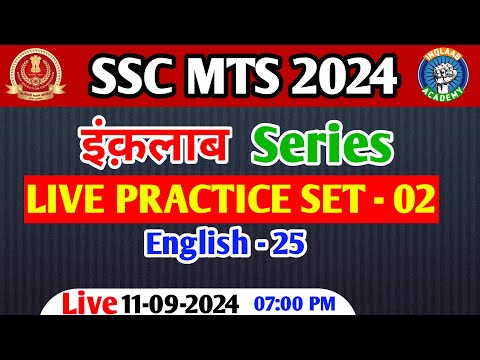 SSC MTS R024 Live English Class -02 | By Inqlaab Academy