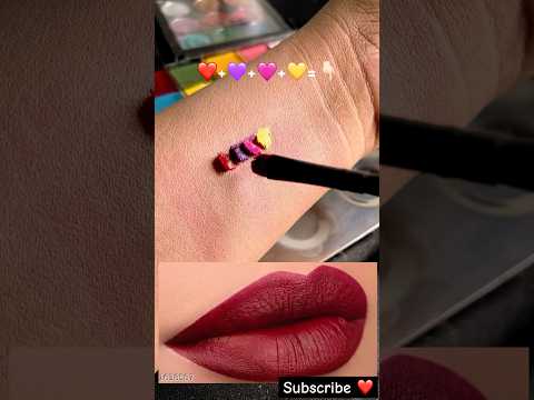 BRIDAL BOLD Burgundy RED Lipstick 💄Shades #colour mixing #lipstickhacks #satisfyingvideo