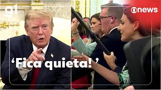'Fica quieta!': Trump bate boca e manda repórter se calar após pergunta sobre Coreia do Norte
