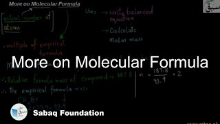More on Molecular Formula