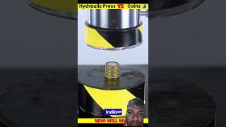 Hydraulic press vs coins | Indian 🇮🇳 vs China🇨🇳 vs America 🇦🇺 coins😇🤯😇 #pinbar #shortvideo #coins