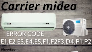 Carier midea inventor error code E1 E2 E3 for all error code