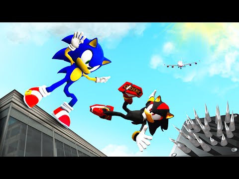 Sonic VS Shadow EPIC Ragdoll Fails in GTA 5! (Funny) #8