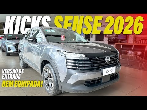 NOVO KICKS SENSE 2026 - Versão de Entrada Surpreende! Veja Tudo Que Ela Entrega...