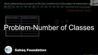 Problem on Classification & No. of Classes