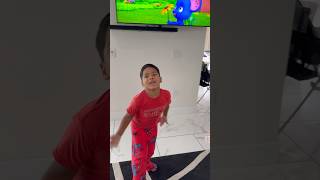 Son gets squishes stuck to the ceiling #shorts