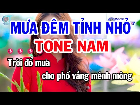 Karaoke Mưa Đêm Tỉnh Nhỏ Tone Nam ( C#m ) Nhạc Sống Beat Chuẩn Dễ Ca | Karaoke Đồng Sen