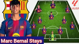 Marc Bernal Stays ~ Barcelona Potential Line up with Bernal Under Hansi Flick Season 2026/2027