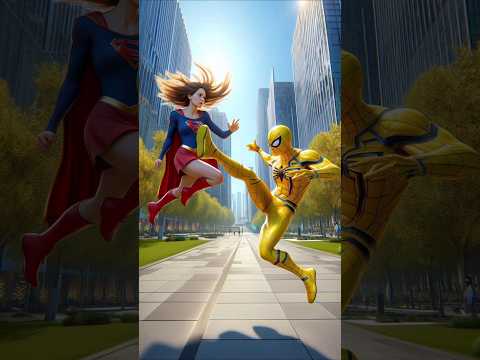 spiderman vs super girl 😱😱 ye kya hua #spiderman #shorts