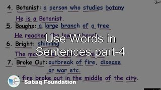 Use Words in Sentences part-4