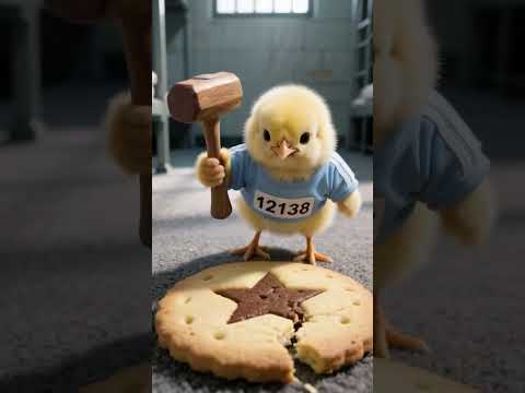 Yellow Chicken and dog playing Dalgona Candy Game #animals  #cute#dalgona