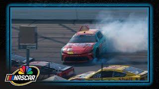 Denny Hamlin spins at Iowa Speedway while battling four-wide | Motorsports on NBC