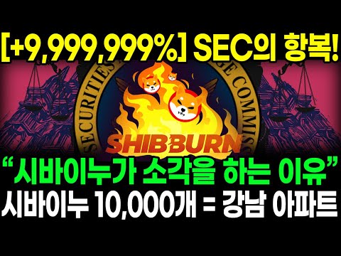 [+9,999,999%] SEC의 항복! “시바이누코인이 소각을 하는 이유” 폭탄 발언!! 시바이누 10,000개 = 강남 아파트