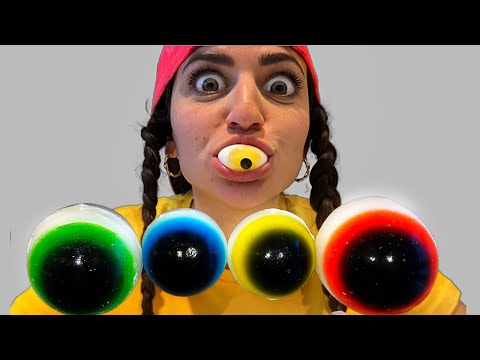 Mukbang GIANT Hubba Bubba Jelly Eyeballs 음식 챌린지 Police story Hubabu