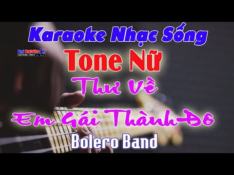 ✔️ Thư Về Em Gái Thành Đô Karaoke Tone Nữ Nhạc Sống Bolero Band || Beat 2021 || Karaoke Đại Nghiệp