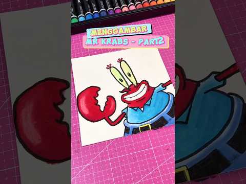 Menggambar dan mewarnai tuan krab - spongebob squarepant #spongebob #drawing