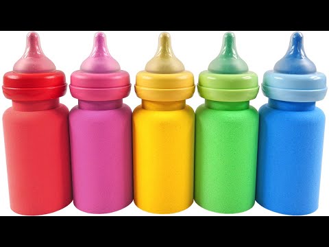 Satisfying Video | How To Make Bottle with Kinetic Sand Cake Cutting ASMR RainbowToyTocToc