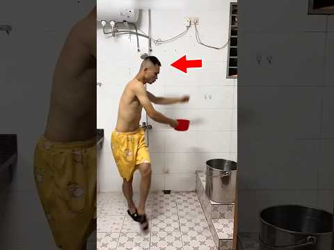 Unique style of bathing in cold water #shortvideo