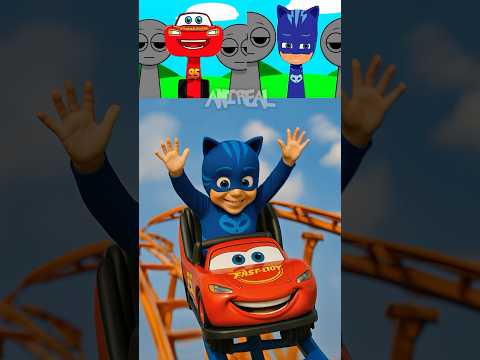 Incredibox Sprunki OC - Lightning McQueen X PJ Masks Ride Roller Coasters In Real Life!