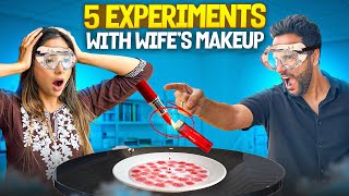 5 Experiments And Hacks With Wife's Makeup I Science and Fun I Ashu Sir