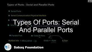Types Of Ports: Serial And Parallel Ports