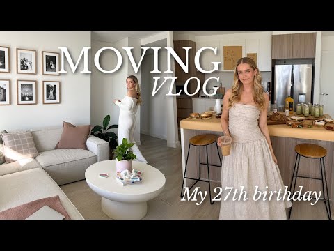 MOVING VLOG + MY 27th Birthday (turning my apartment into a cafe) ft. Castlery