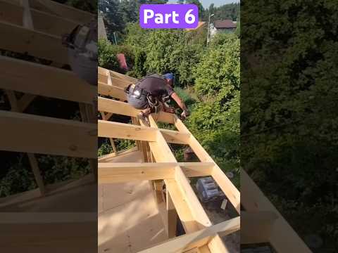 Installation of the rafter system of a frame house. We attach the windproof membrane #roof