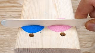 Pour instant glue into colored baking soda and watch the amazing transformation.