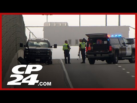 U.S. citizen dead, section of QEW closed in St. Catharines after loose wheel strikes vehicle