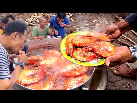 Không ngờ trúng mánh bầy tôm khủng