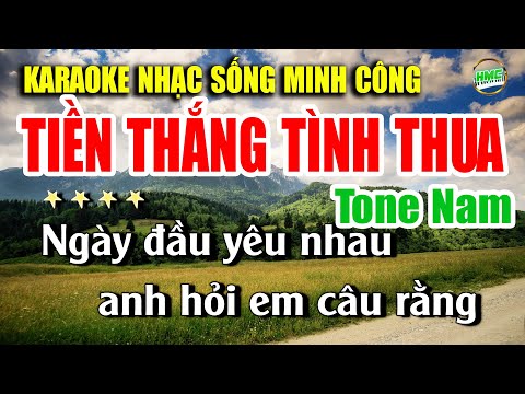 Karaoke Nhạc Trữ Tình Tone Nam Dễ Hát Nhất | BOLERO Nhạc Vàng Tuyển Chọn | TIỀN THẮNG TÌNH THUA