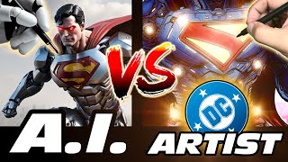 AI vs PRO DC ARTIST?  Designing an ARMORED SUPERMAN!