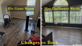 DIY Luxury Floor Install || More Home Reno In The Man Cave || and Girl Cave Too