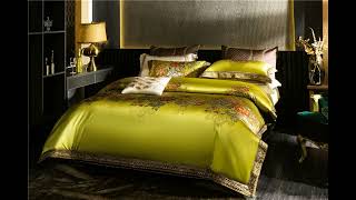 1200 TC Luxury Court Noble Embroidery Satin & Egyptian Cotton Duvet Cover Set