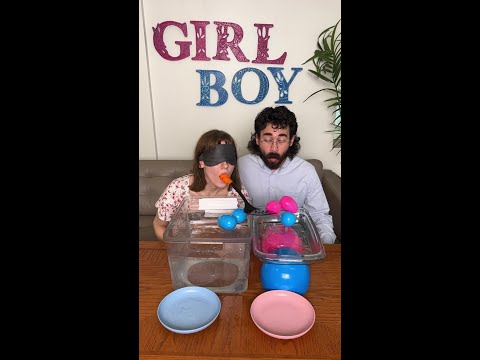Funny water ball game uncovers baby's gender! #shorts