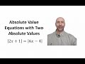 Solving Absolute Value Equations