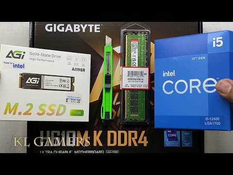 intel 12th Gen Core i5 12400 GIGABYTE H610M K DDR4 AGi SSD PC Build