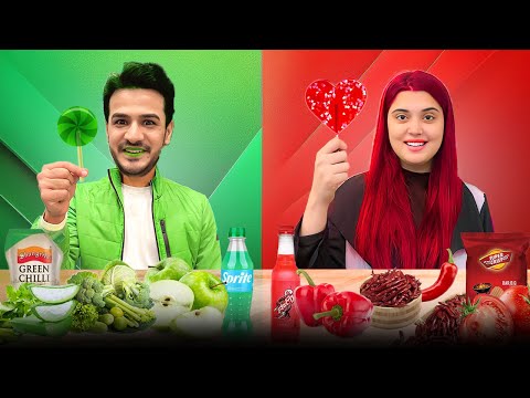 Green Food Vs Red Food Challenge | Winner Gets 20000 RS