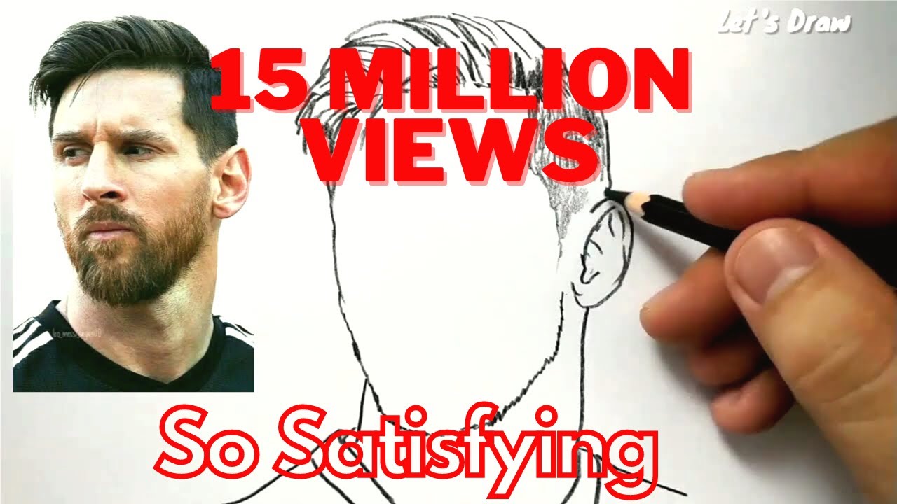 #1 ASMR drawing Lionel Messi / how to draw lionel messi from Barcelona football club - LET'S DRAW