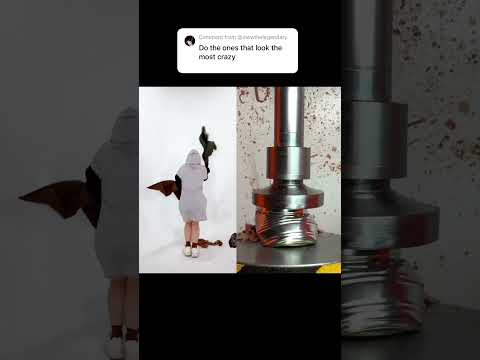 Which one is the craziest? #hydraulicpressgirl #oddlysatisfying #performanceart