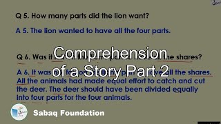 Comprehension of a Story Part 2